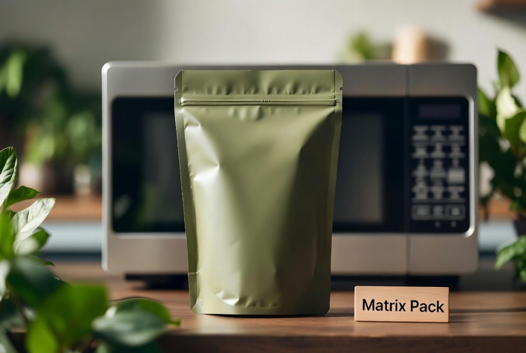 Реторт пакет Matrix Pack біля мікрохвильовки, розігрів готових страв